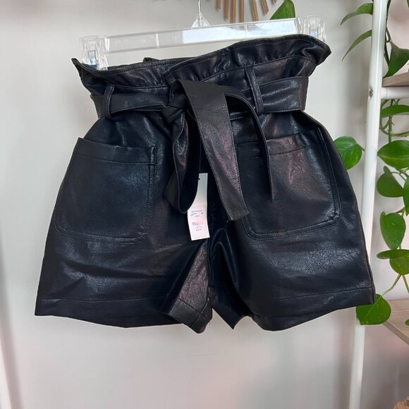 Paper Bag Leather Shorts- NWT- NEW with Tag- Francesca's - Picture 3 of 5